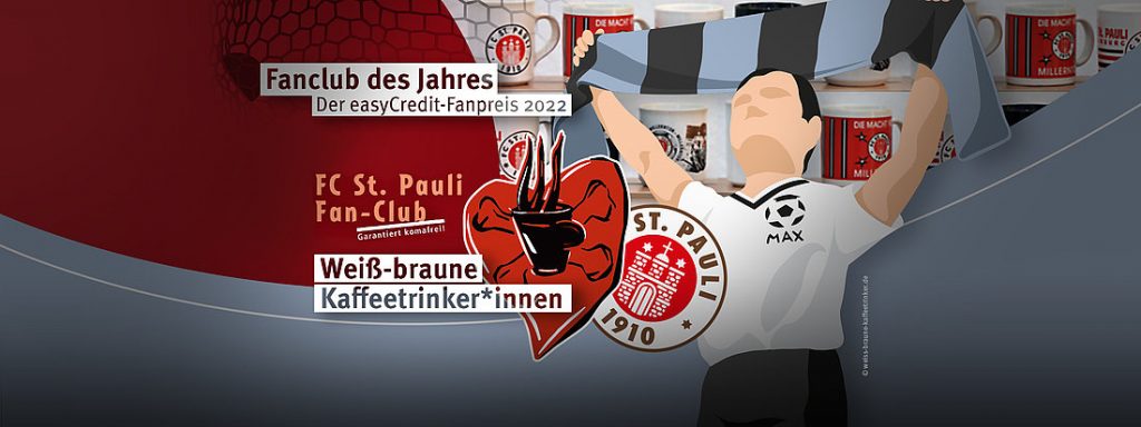 Auszeichnung Fanclub des Jahres 2022 für die Weiß-braunen Kaffeetrinker*innen der Deutschen Akademie für Fußballkultur.