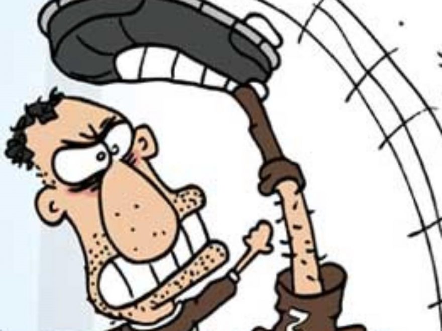 Manolis saliakas als Comicfigur, gezeichnet von Guido Schröter